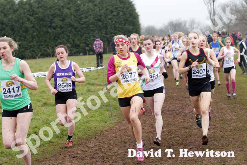 2577 Chloe Price (North East) during the under-20 womens McCain World Cross Country Trials and Inter Counties.